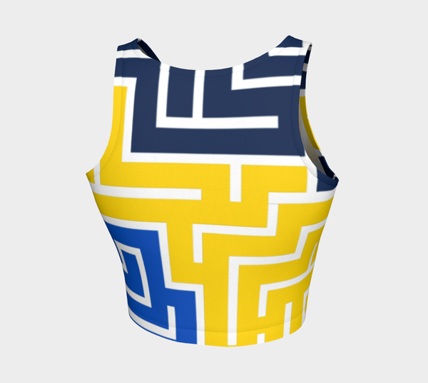 Ukrainian Puzzle Athletic Crop Top - Objet D'Art