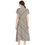 Drawstring Waist A-line Flared Midi Dress - Objet D'Art