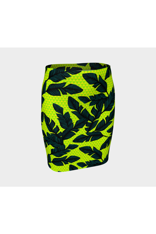 Neon Green Garden Fitted Skirt - Objet D'Art