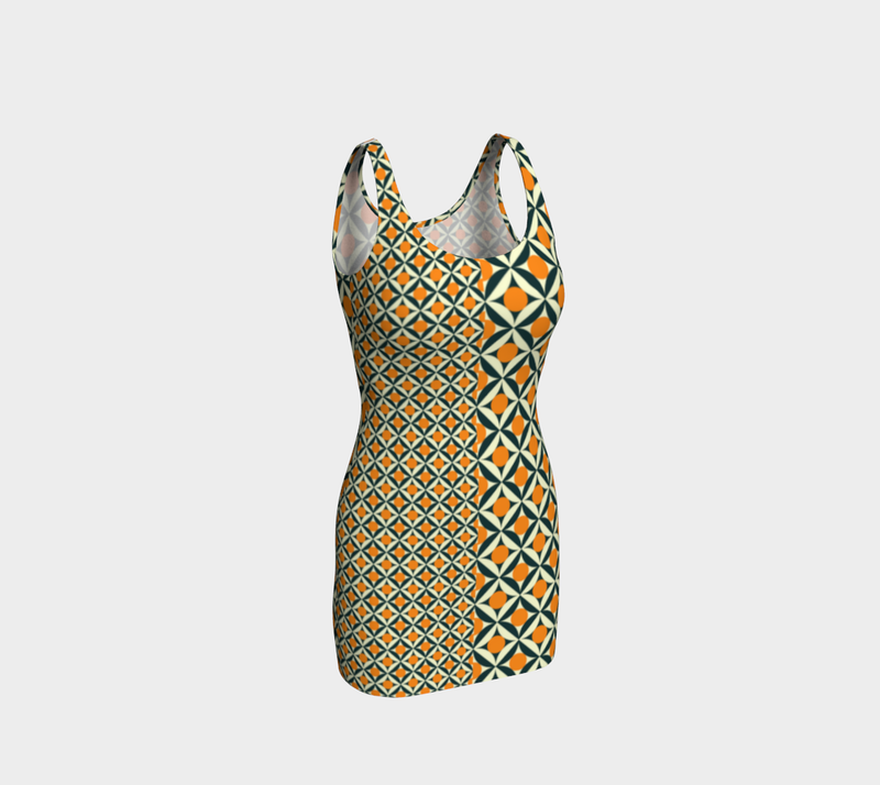 Vintaged Asymmetry Bodycon Dress - Objet D'Art