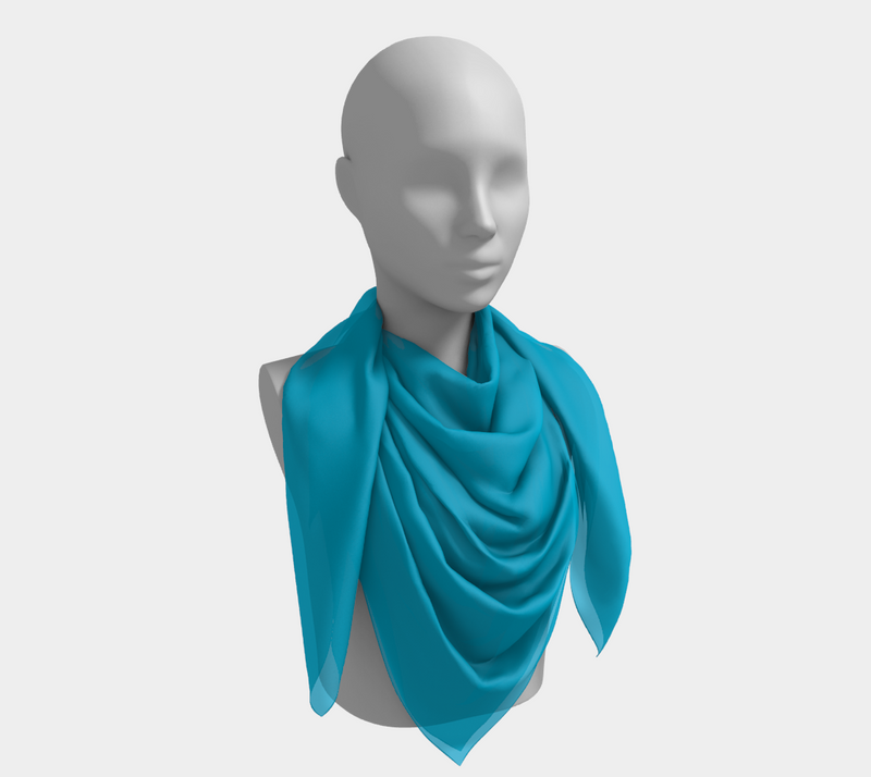 Coral Blue Square Scarf - Objet D'Art