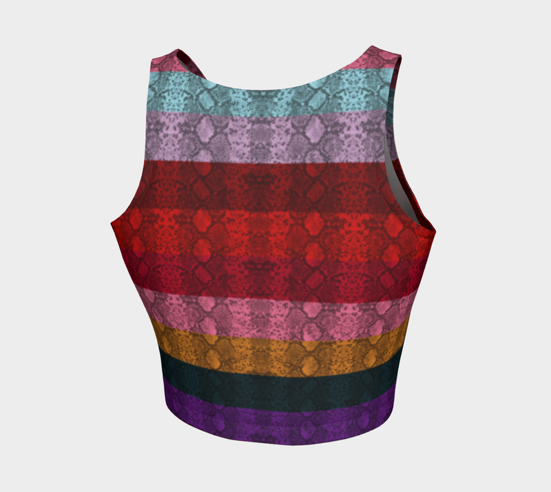 Rainbow Striped Athletic Crop Top - Objet D'Art