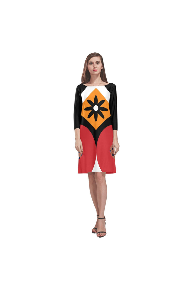 test 4 back dress Rhea Loose Round Neck Dress(Model D22) - Objet D'Art