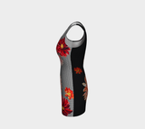 Greek Key Floral Bodycon Dress - Objet D'Art
