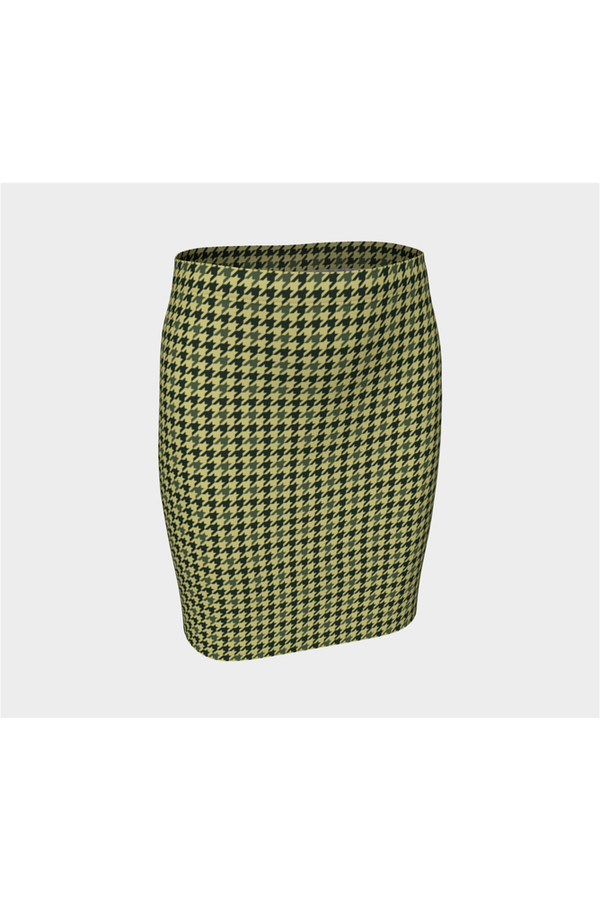 Woodland Camo Houndstooth Fitted Skirt - Objet D'Art