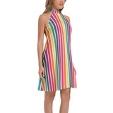 Tie Back Halter Neck Flared Dress - Objet D'Art