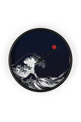 Big Blue Wave Little Red Moon Wall clock - Objet D'Art