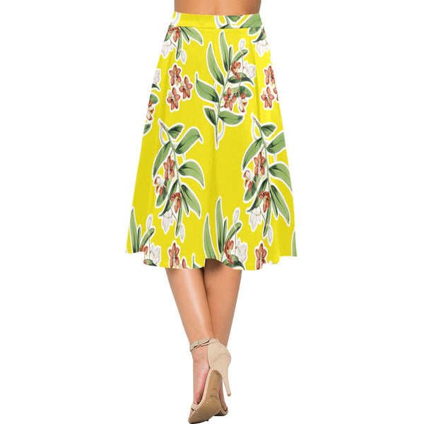 Floral Mnemosyne Women's Crepe Skirt (Model D16) - Objet D'Art