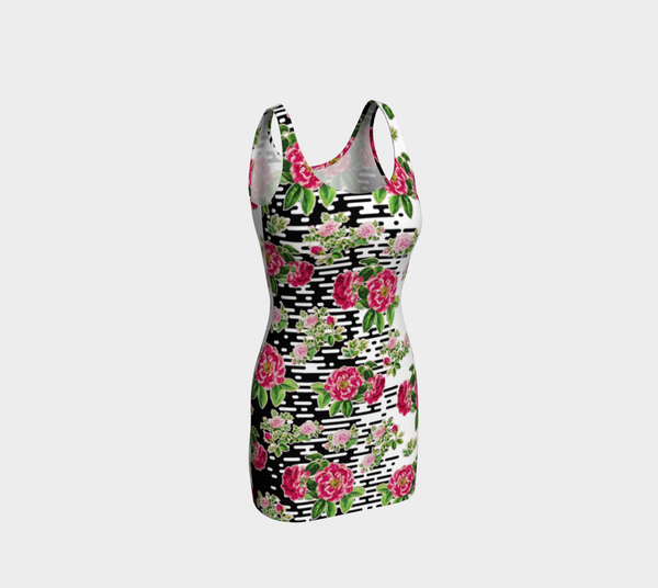 Two Tone Rosy Bodycon Dress - Objet D'Art