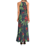 Ruffle Hem Halter Neck Maxi Dress - Objet D'Art