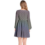 Lantern Sleeve Deep V-Neck Short Dress - Objet D'Art