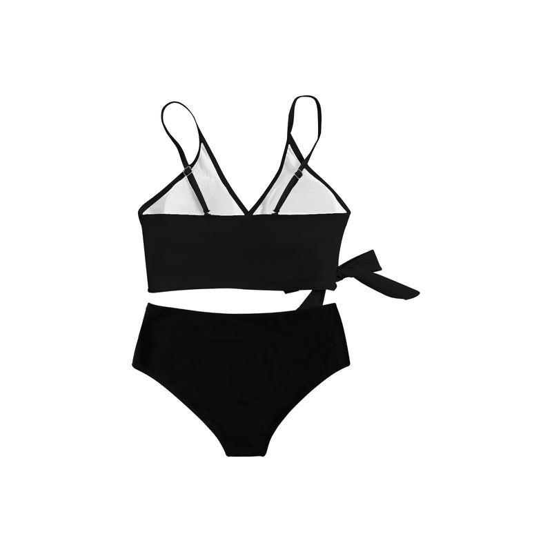 black 2 9k Knot Side Bikini Swimsuit (Model S37) - Objet D'Art