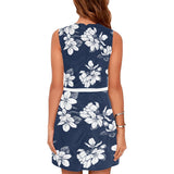 floral sleeve Eos Women's Sleeveless Dress (Model D01) - Objet D'Art