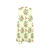Earth Tone Floral Sleeveless A-Line Pocket Dress - Objet D'Art