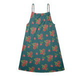 raspberry petals print 2 Drawstring Neck Sleeveless Dress (Model D68)
