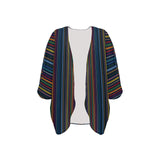 colored chain print Women's Kimono Chiffon Cover Up (Model H51) - Objet D'Art
