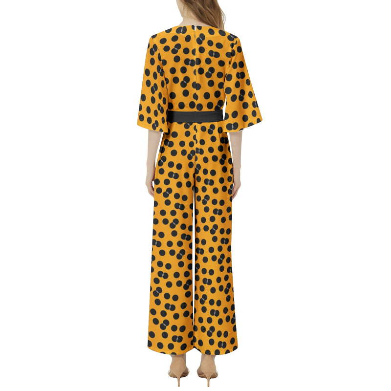 Dolman Sleeve Belted Wide Leg Jumpsuit - Objet D'Art