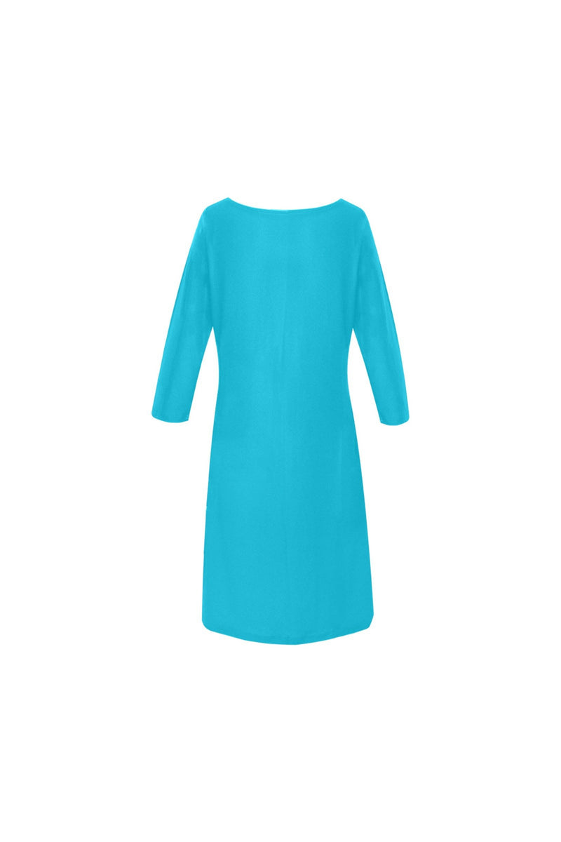 Blue Atoll Rhea Loose Round Neck Dress - Objet D'Art