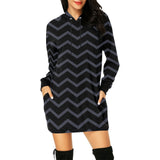 waves6 print All Over Print Hoodie Mini Dress (Model H27) - Objet D'Art