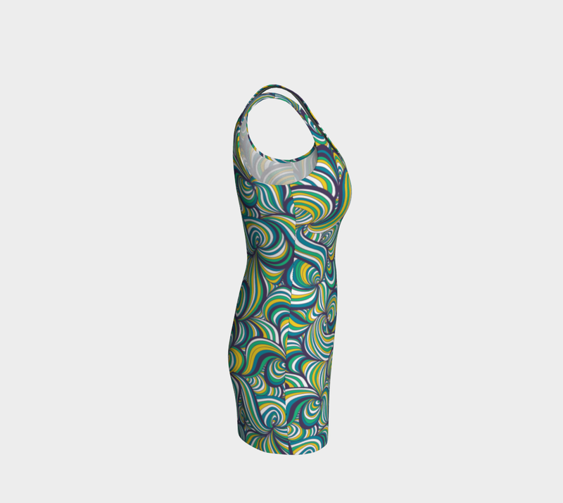 Swirls Bodycon Dress - Objet D'Art