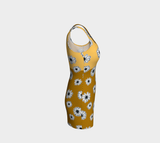 Floral Polka Dot Bodycon Dress - Objet D'Art