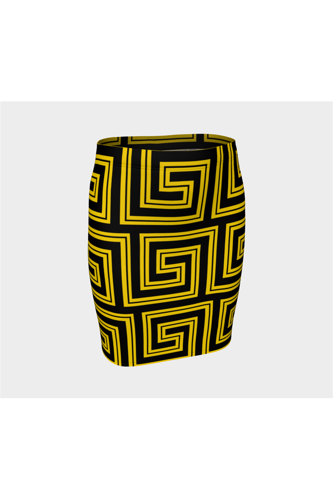 Gold Greek Key Fitted Skirt - Objet D'Art Online Retail Store