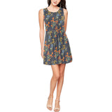 grey floral moments Thea Sleeveless Skater Dress - Objet D'Art