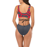 gray battle print Cross String Bikini Set (Model S29) - Objet D'Art
