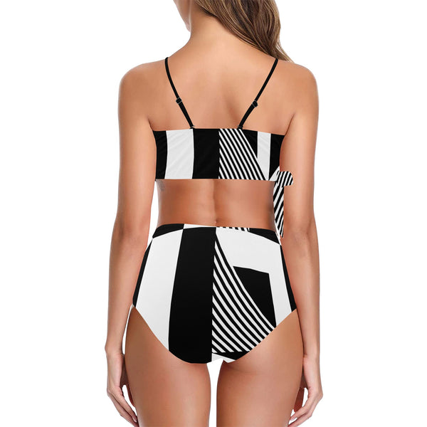 sm bauhaus bw 9 Knot Side Bikini Swimsuit (Model S37) - Objet D'Art