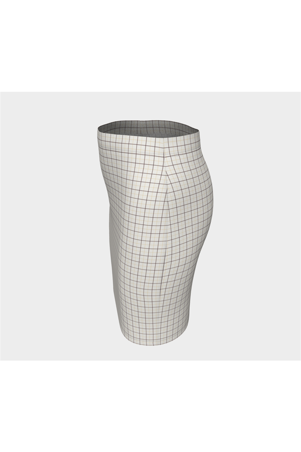 Beige Tattersall Fitted Skirt - Objet D'Art