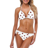 Heart Print Custom Bikini Swimsuit - Objet D'Art