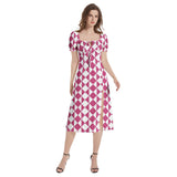 Puff Sleeve Split Thigh Midi Dress - Objet D'Art