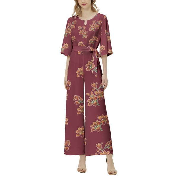 Tiger Lily Dolman Sleeve Belted Wide Leg Jumpsuit - Objet D'Art