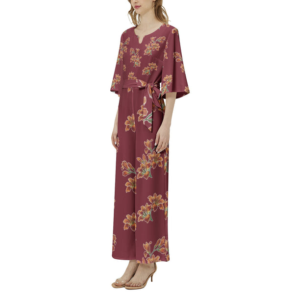 Tiger Lily Dolman Sleeve Belted Wide Leg Jumpsuit - Objet D'Art