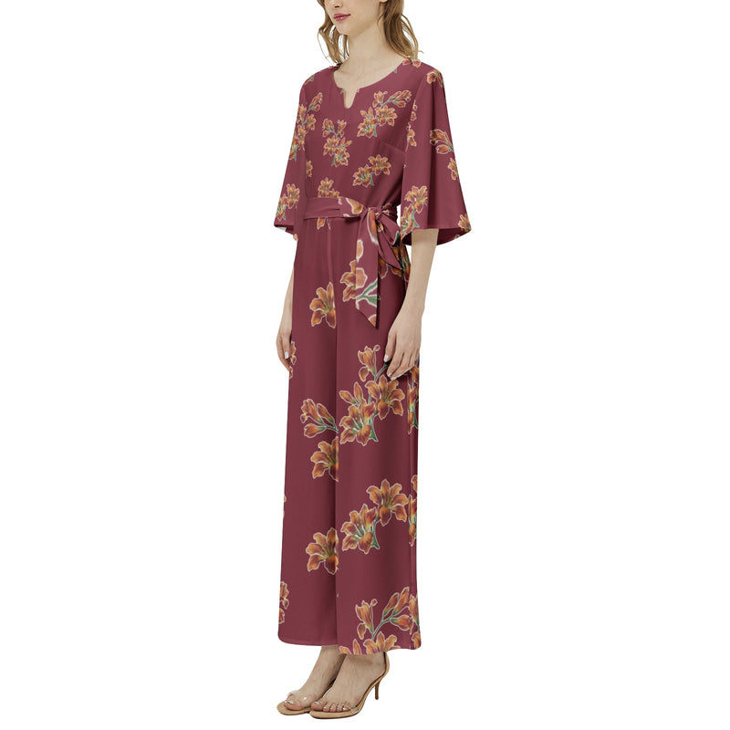 Tiger Lily Dolman Sleeve Belted Wide Leg Jumpsuit - Objet D'Art