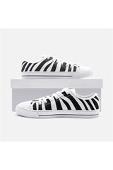 Zebra Print Unisex Low Top Canvas Shoes - Objet D'Art