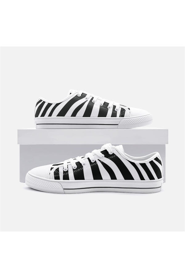Zebra Print Unisex Low Top Canvas Shoes - Objet D'Art