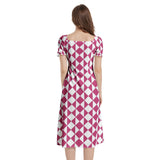 Puff Sleeve Split Thigh Midi Dress - Objet D'Art