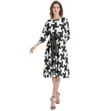 Boat Neck Belted Flared Dress - Objet D'Art