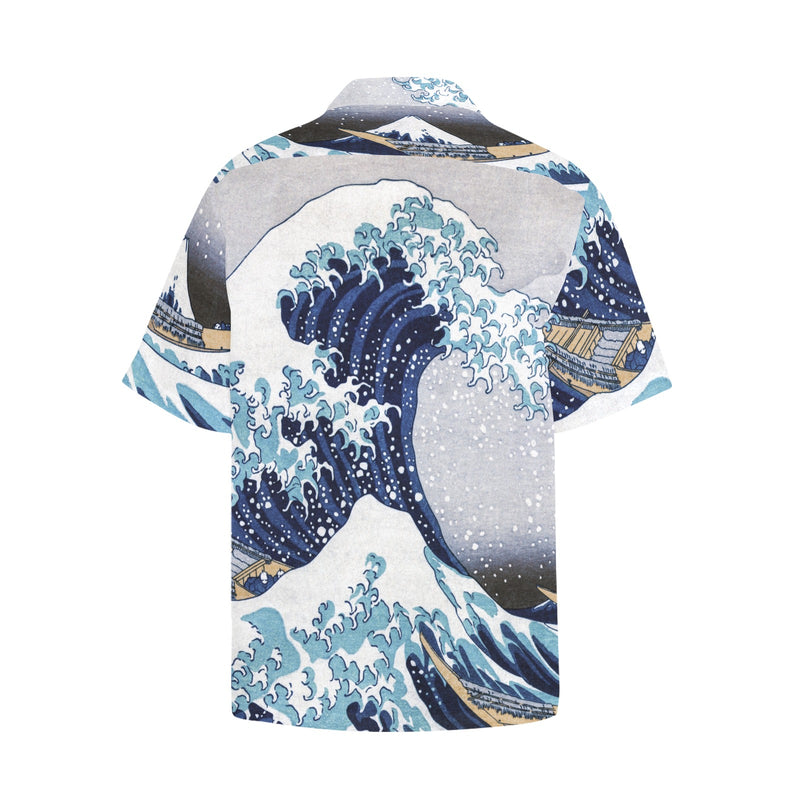 THE GREAT WAVE OFF KANAGAWA Hawaiian Shirt with Chest Pocket - Objet D'Art