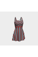 Crossed Striped Flare Dress - Objet D'Art