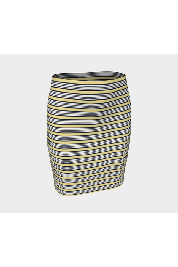 Yellow Stripes Fitted Skirt - Objet D'Art