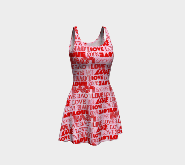 Love Print Flare Dress - Objet D'Art