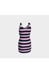 Pink & Blue Striped Bodycon Dress - Objet D'Art