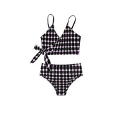 lav 3 print 3A Knot Side Bikini Swimsuit (Model S37) - Objet D'Art