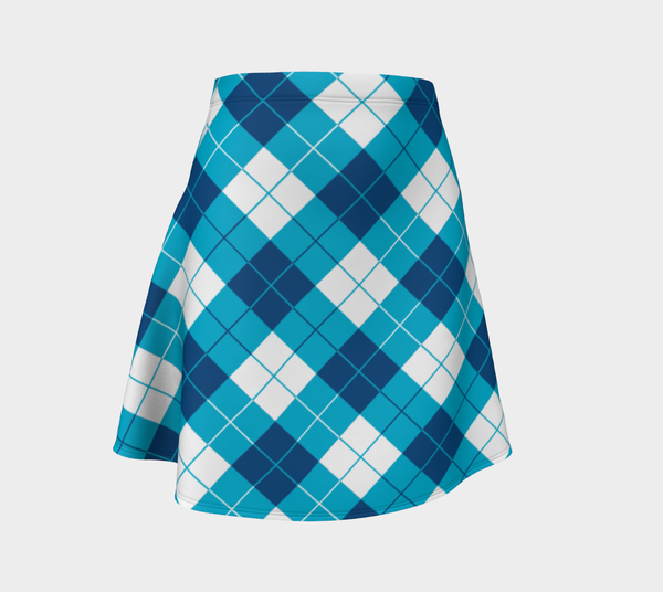 Classic Blue Argyle Flare Skirt - Objet D'Art
