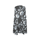 selenium gray print 1 Sleeveless A-Line Pocket Dress (Model D57) - Objet D'Art