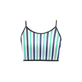 striped print 15A Women's Spaghetti Strap Crop Top (Model T67) - Objet D'Art