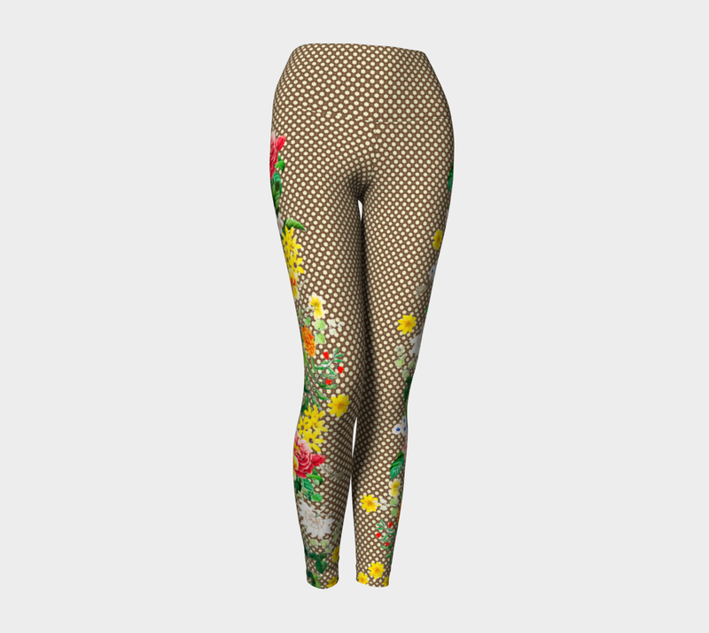 Floral Accented Yoga Leggings - Objet D'Art