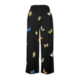 butterfly blue small print 3 Women's Wide Leg Lounge Pants (Model L77)